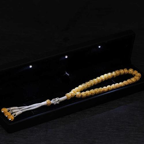 Gümüş Işıklı Kutulu Altın Kaplama Trabzon Kazaziye Tesbih SL6530