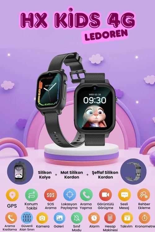 Hx Kids 4g Max Sim Kartlı Harvox Akıllı Çocuk Saati Gps Konum Takibi Görüntülü Konuşma 4g Destekli