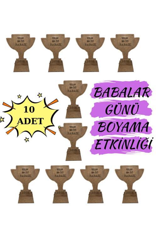 10'Lu Babalar Günü İçin Kendin Yap Hediyesi Ahşap Boyama Yılın En İyi Babası Okulöncesi Kreş
