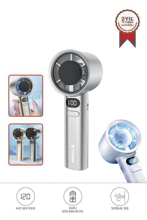 F-21 Beyaz Dijital Ekranlı 120 Hız Ayarlı Taşınabilir Mini Fan