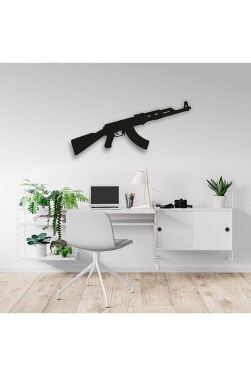 2D Keleş Ak-47 Ahşap Duvar Dekor Tablosu Duvar Süsü (50X15Cm) Büyük Boy 50x110 cm