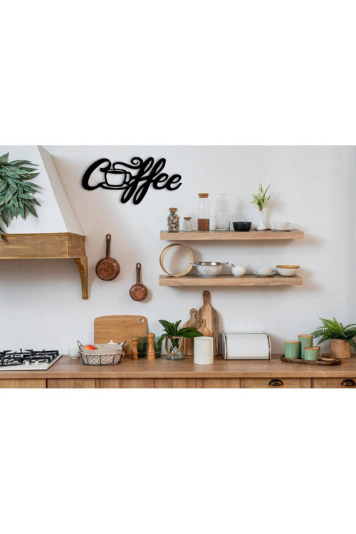 Dekoratif Coffee Bar Ahşap Duvar Yazısı Kahve Köşesi Duvar Süsü