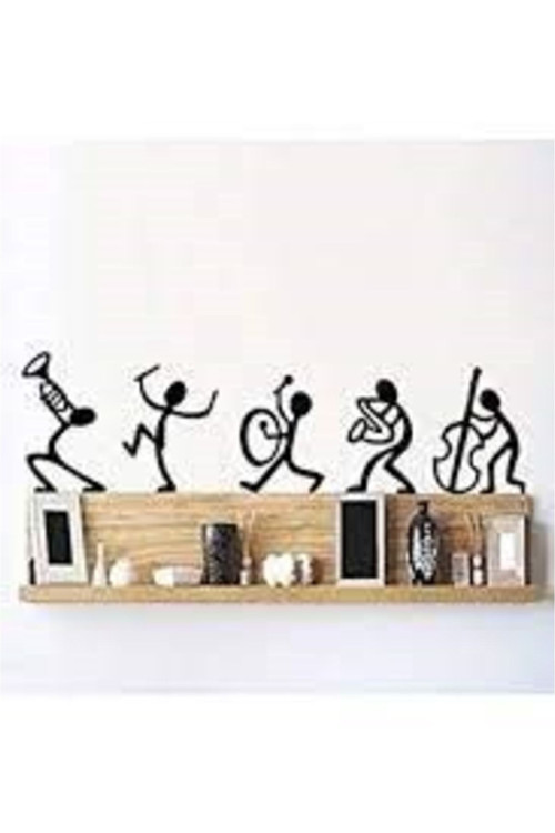 Müzik Çalan Adamlar Dekoratif Ahşap Tablo