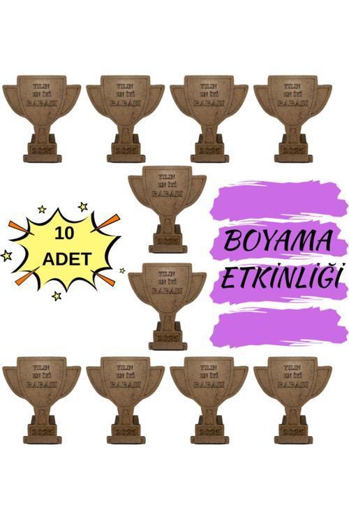 10'Lu Babalar Günü İçin Kendin Yap Hediyesi Ahşap Boyama Telefon Tutucu Seti