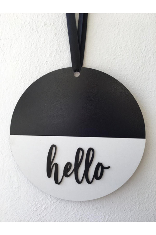 Hello Yazılı Kapı Süsü 30x30 cm
