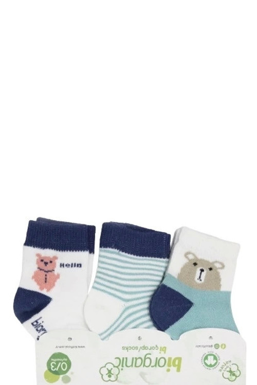Biorganic Hello Teddy Bear Kız 3'Lü Çorap 68400 Yeşil