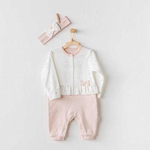 AC24127 Ballerina Bebek Tulum Takım Ecru Pink