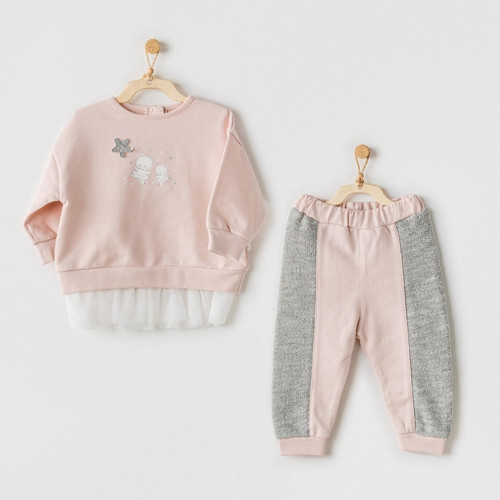 AC24132 Ballerina 2li Bebe Takım Pink Grey