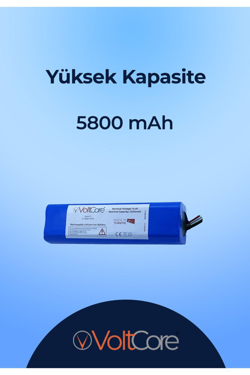 Robot Süpürge Bataryası 5800Mah (Yüksek Kapasite) Arnika Et13350 Sil Süpür Uyumlu