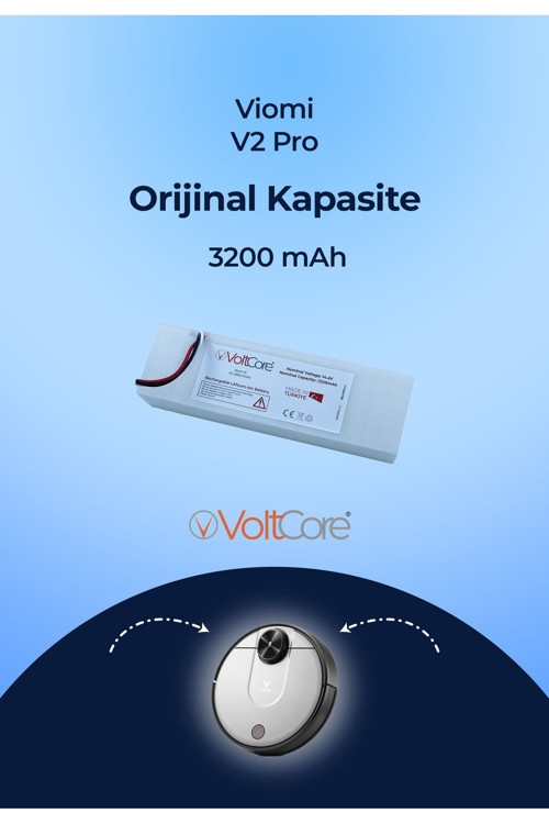 Robot Süpürge Bataryası 3200Mah (Orijinal Kapasite) Viomi V2 Pro Uyumlu