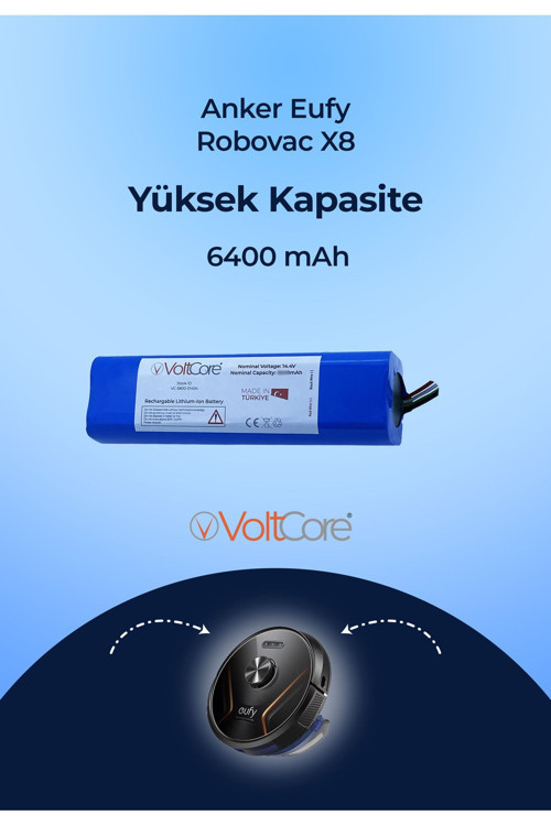 Robot Süpürge Bataryası 6400Mah (Yüksek Kapasite) Anker Eufy Robovac X8 Hybrid Uyumlu