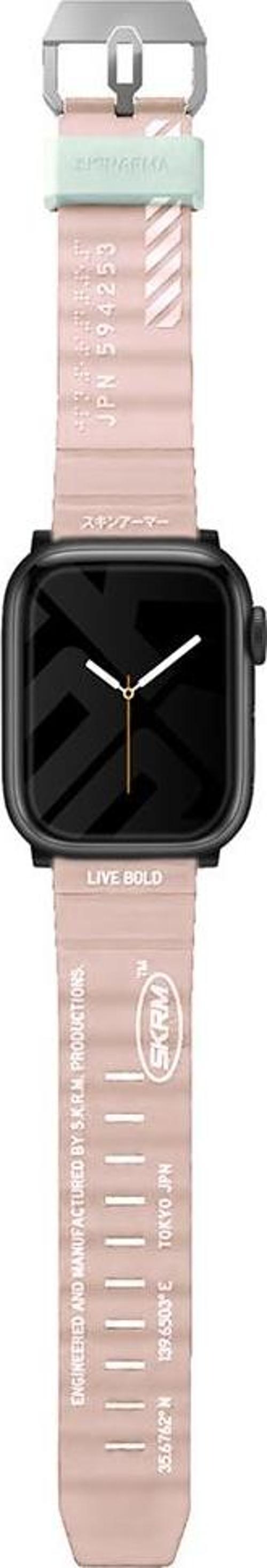 Watch Akıllı Saat Kordonu 7 45mm Kordon Shokku Strap Kayış Pembe Açık