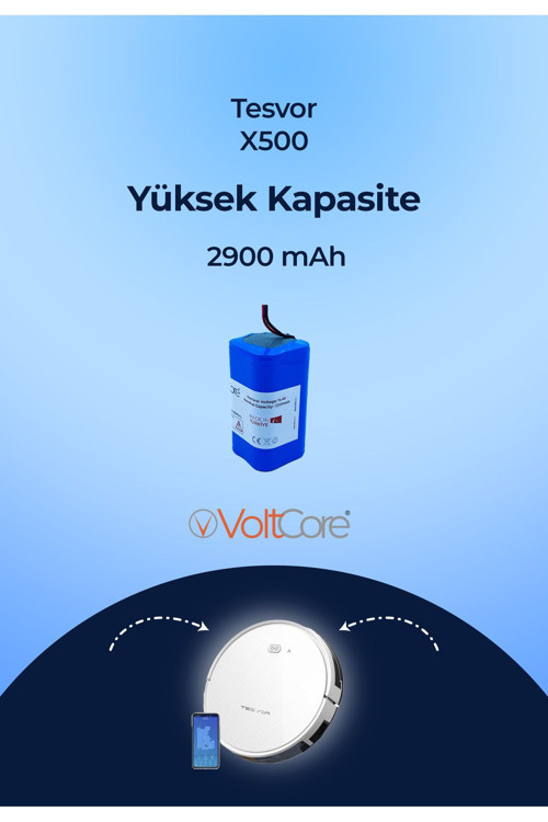 Robot Süpürge Bataryası 2900Mah (Yüksek Kapasite) Tesvor X500 Uyumlu