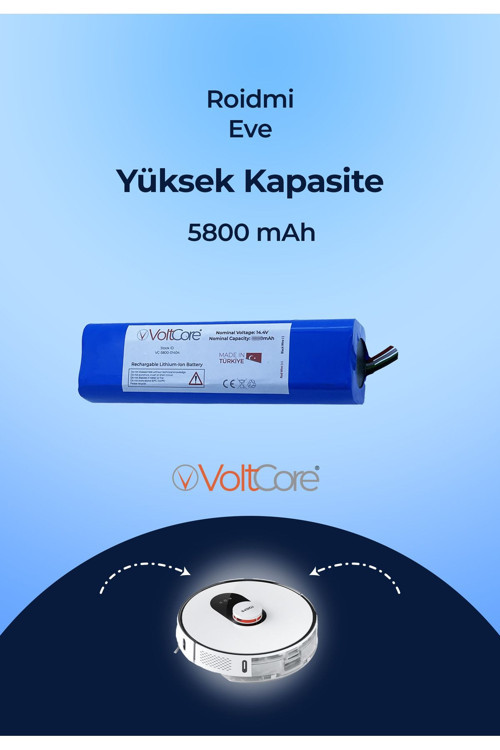 Robot Süpürge Bataryası 5800Mah (Yüksek Kapasite) Roidmi Eve Uyumlu