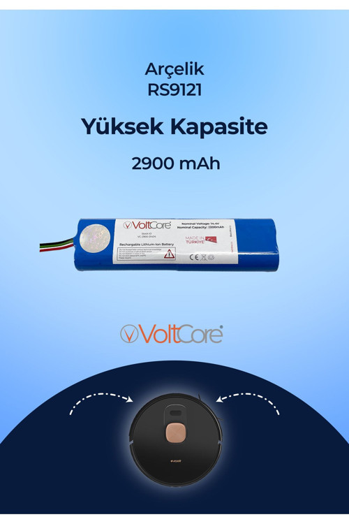 Robot Süpürge Bataryası 2900Mah (Yüksek Kapasite) Arçelik Rs9121 Uyumlu