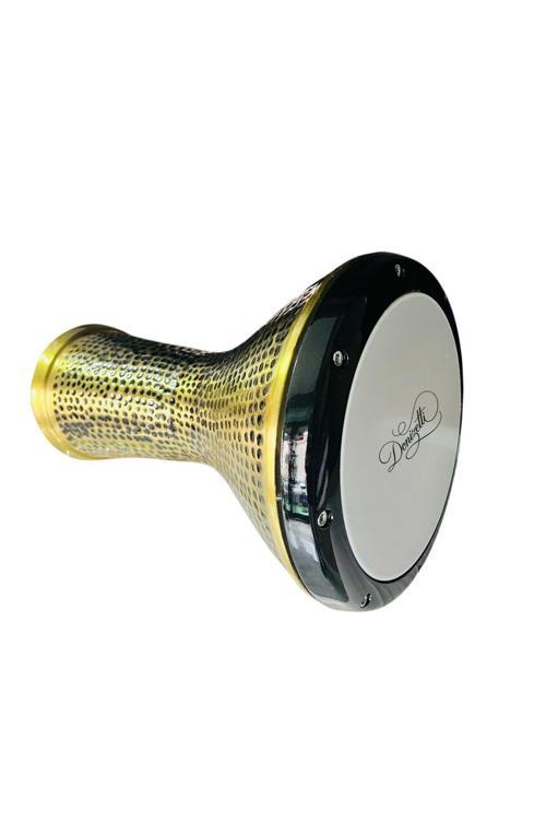 Sarı Metal Mısır Darbuka El İşçiliği Çekiç Dövme - Kılıf Hediye