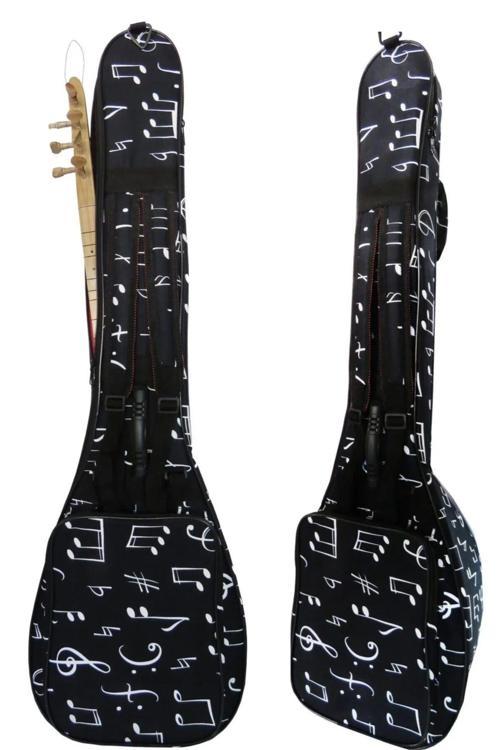 Nota Desenli  Ultra Korumalı Kısa Sap Bağlama Saz Kılıfı Taşıma Çantası Gigbag + Tel Takımı Hediye