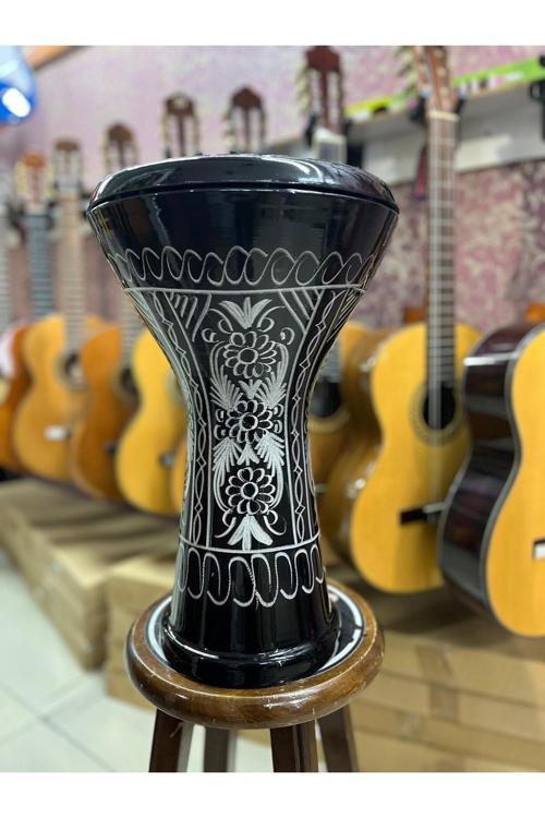 Döküm Erzincan Işlemeli Darbuka/Çömlek - Siyah Kod 3029S