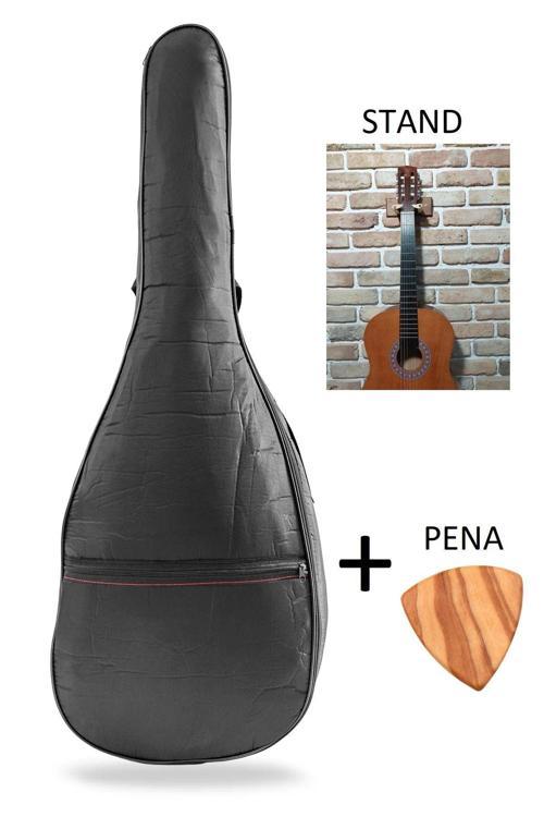 Akustik Gitar Kılıfı Çantası - Duvar Askı Standı - Ahşap Pena  Hediye