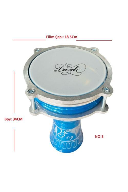 Darbuka Mavi İşlemeli No:3 Çocuk Darbukası