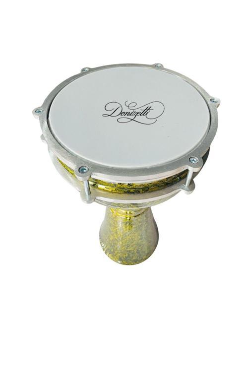 Darbuka No5 Sarı Kırçıllı Desen Fırın Boya 23Cm Çap