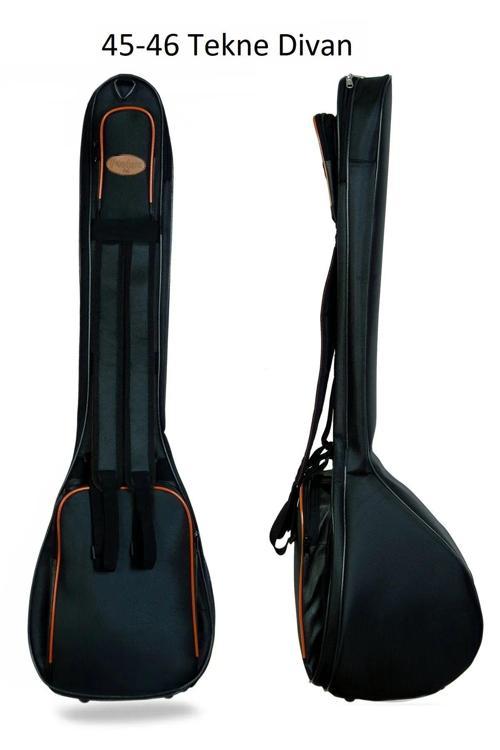 45-46 Tekne Uzun Sap Divan Bağlama Saz Kılıfı Taşıma Çantası Gigbag Softcase