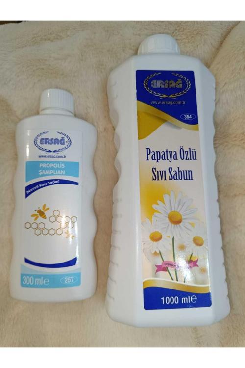 papatya özlü sıvı sabun 1000ml + propolis şampuan 300ml