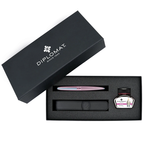D40315080 Aero Rose Dolma Kalem , Deri Kılıf , Orkide Mürekkep Set