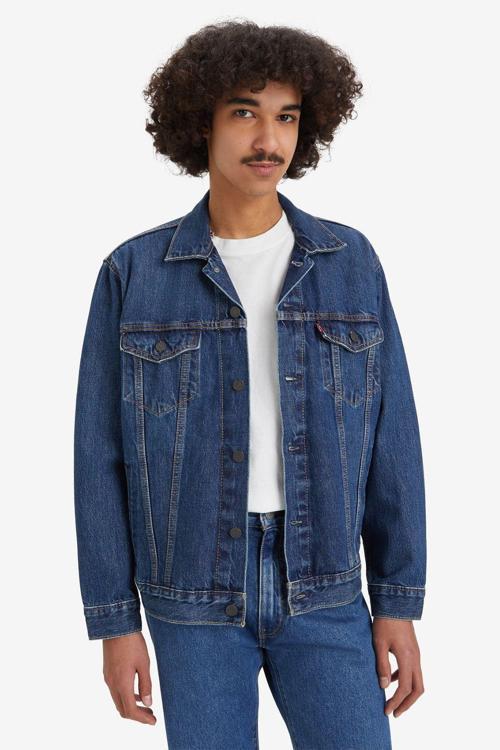 Relaxed Fit Trucker Tr Little Fighter Erkek Mavi Kot Ceket 001TP-0002