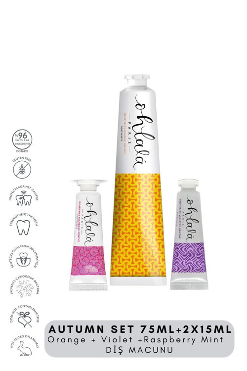 Orange Mint 75 ml + Violet Mint 15 ml + Raspberry mint 15 ml Autumn Set Diş Macunu