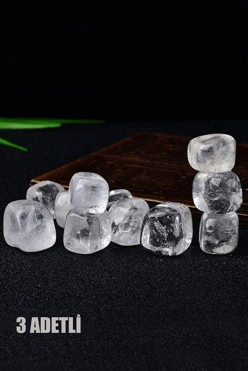 Sertifikalı Kristal Kuvars Taşı Doğal Taş Külte (3 Adetli)