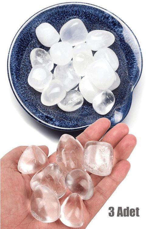 Sertifikalı Kristal Kuvars Taşı Doğal Taş Kütle 3 Adet Parça