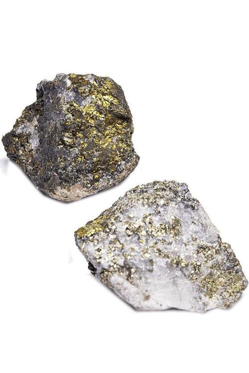 Sertifikalı Ham Işlenmemiş Doğal Altınlı Pirit Taşı Kütle