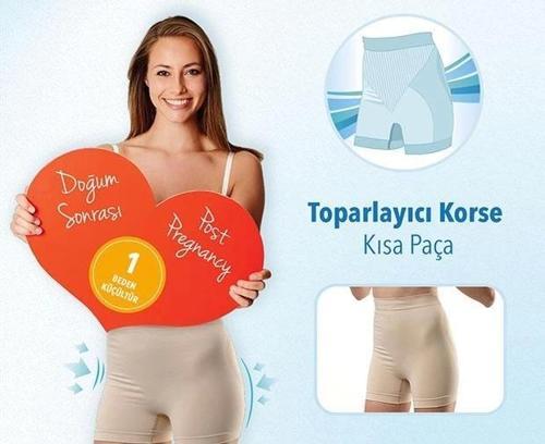 Doğum Sonrası Toparlayıcı Korse Kısa Paça Ekru