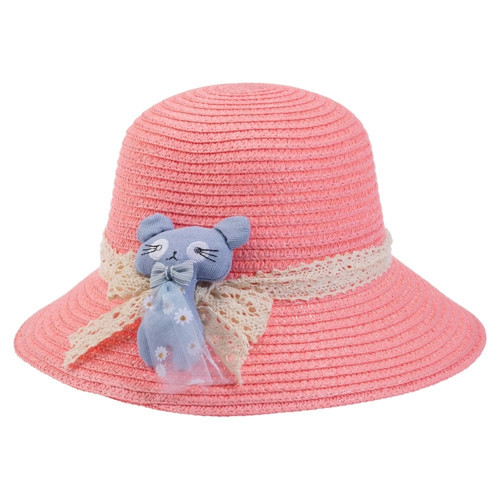 Bebe Hasır Şapka (2-6 Yaş) Y24700-01 Pembe