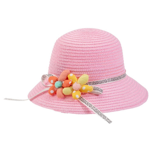 Bebe Hasır Şapka (2-6 Yaş) Y24700-03 Pembe