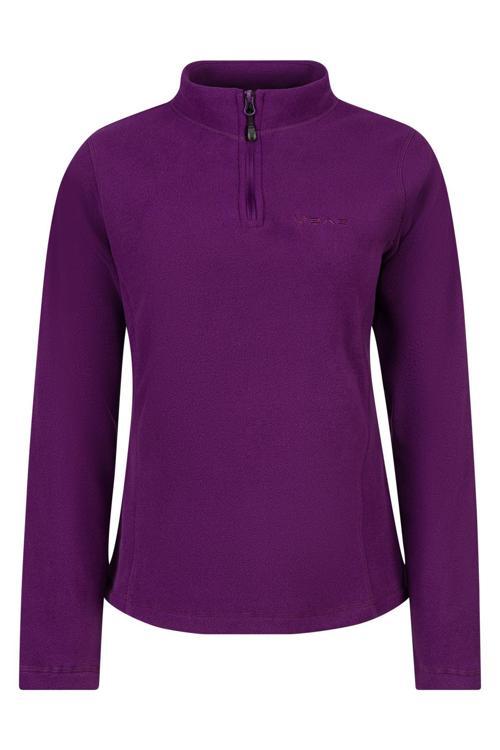 Camila Kadın Yarım Fermuarlı İnce Polar Sweatshirt Mor