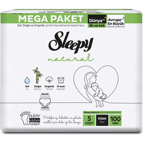 Natural Külot Bez Mega Paket 5 Beden 11-18 Kg 100 Adet