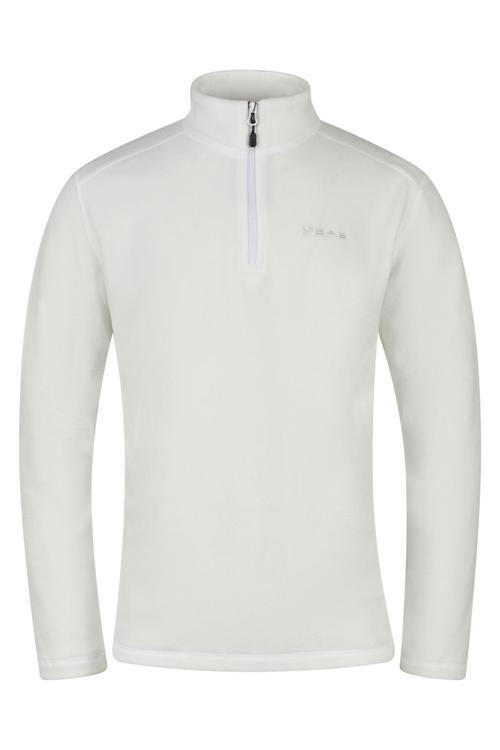 Cedric Erkek Yarım Fermuarlı İnce Polar Sweatshirt Beyaz