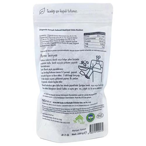 Organik Karışık Sebzeli Bakliyat Unlu Bebek Kuskus 250 Gr