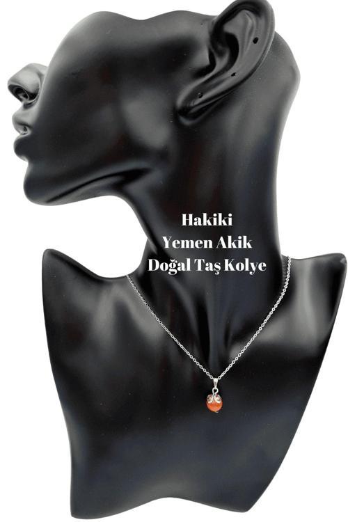 Hakiki Yemen Akik Doğal Taş Kolye