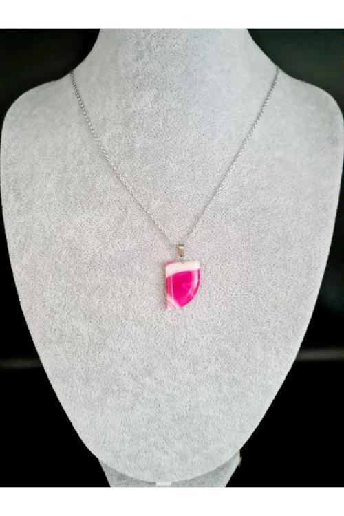 Akik Doğal Taş Kolye AAA Kalite Sürpriz Hediyeli