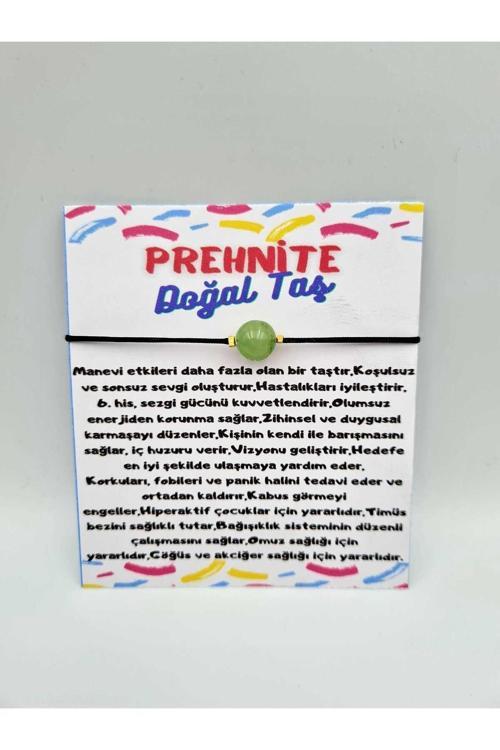 Prehnite Taşı Kolye Ayarlanabilir Orijinal Doğal Taş Çok Fonksiyonlu Kolye 8mm
