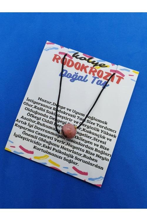 Rodokrozit Taşı Kolye Ayarlanabilir Orijinal Doğal Taş Çok Fonksiyonlu Kolye