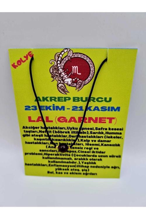 Akrep Burcu Lal Taşı Doğal Taş Kolye