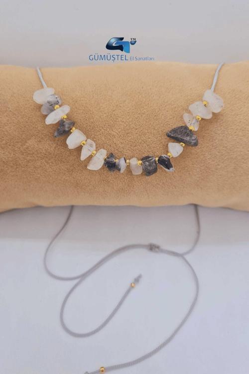 Rutil Kuvars Melek Saçı Taşı Tasarım Kolye Ayarlanabilir Orijinal Doğal Taş Çok Fonksiyonlu Kolye