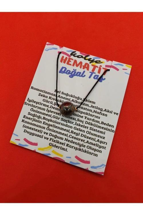 Hematit Taşı Kolye Ayarlanabilir Orijinal Doğal Taş Çok Fonksiyonlu Kolye