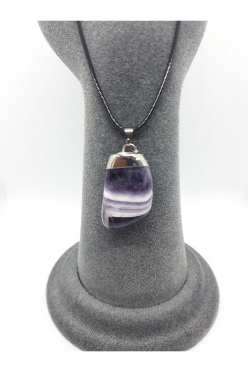 Ametist Taşı Doğal Taş Kolye (Zincir ve İp Dahil)