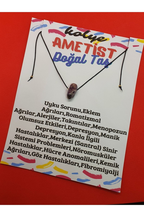 Ametist Taşı Kolye Ayarlanabilir Doğal Taş Çok Fonksiyonlu Kolye