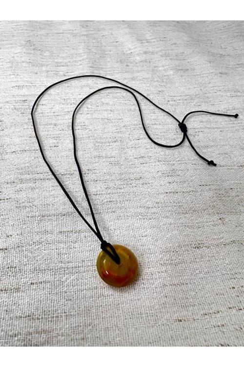 Yosunlu Akik Doğal Taş Kolye Sürpriz Hediyeli AAA Kalite Makrome Kapama